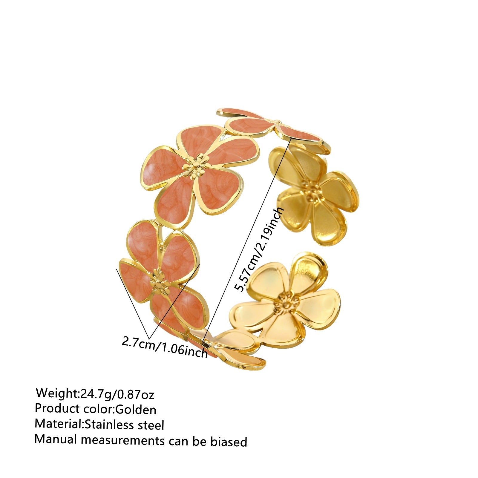 Bloom Charm Floral Cuff Bracelet – Gold