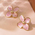 Bloom Petal Stud Earrings – Gold
