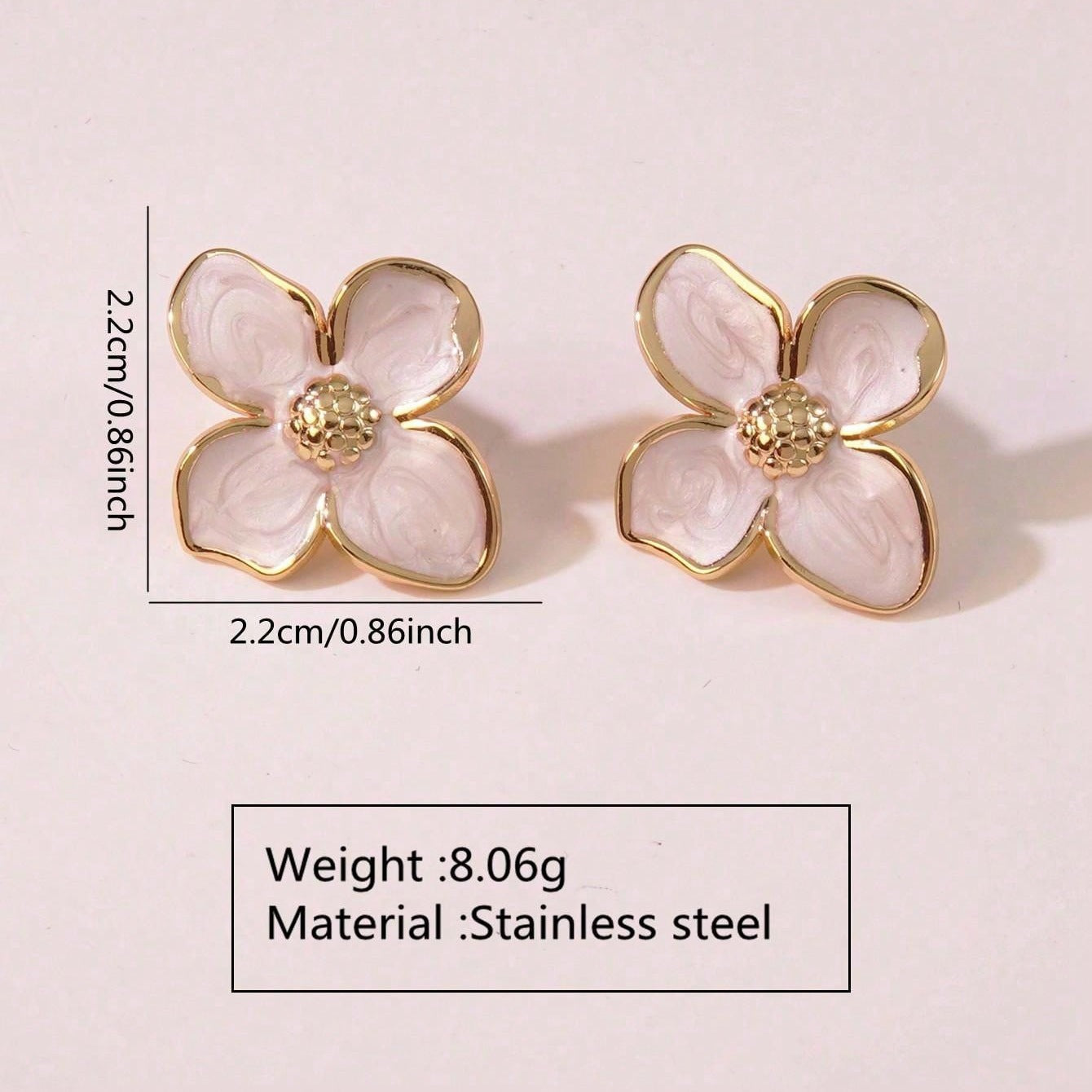 Bloom Petal Stud Earrings – Gold