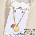 Sparkling Heart Charm Jewelry Set