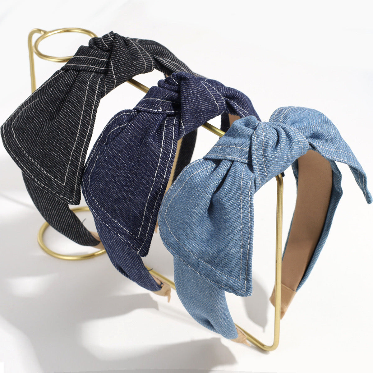 Denim Bow Headband