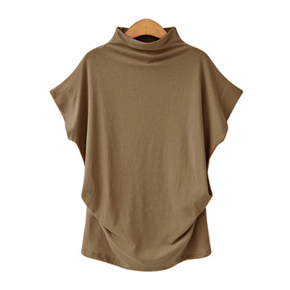 Elegant Draped Mock-Neck Top