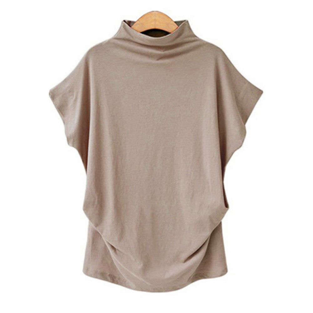 Elegant Draped Mock-Neck Top