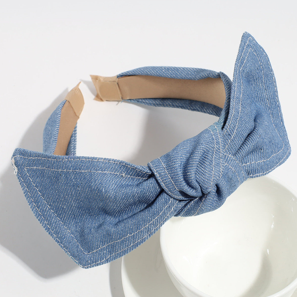 Denim Bow Headband