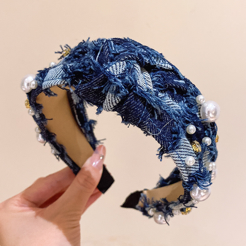 Pearl Luxe Denim Headband Collection