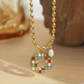 Colorful Bear Medallion Necklace