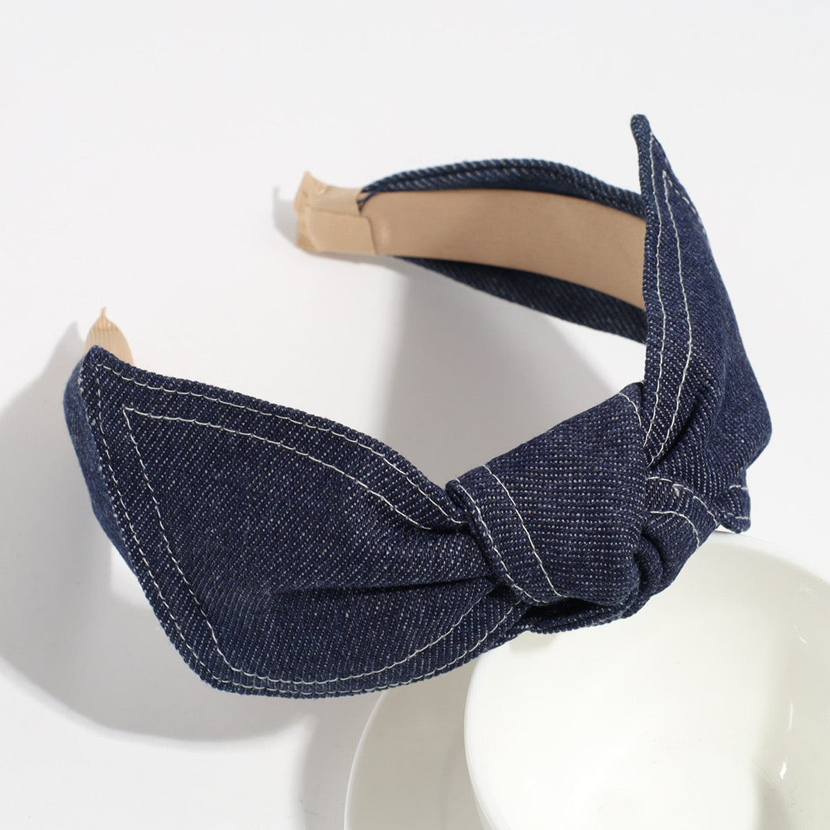 Denim Bow Headband