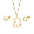 Minimalist Teddy Outline Jewelry Set