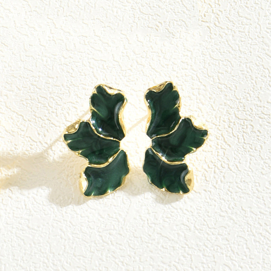 Azure Petal Statement Earrings – Gold