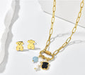 Teddy Charm Necklace & Stud Earrings Set